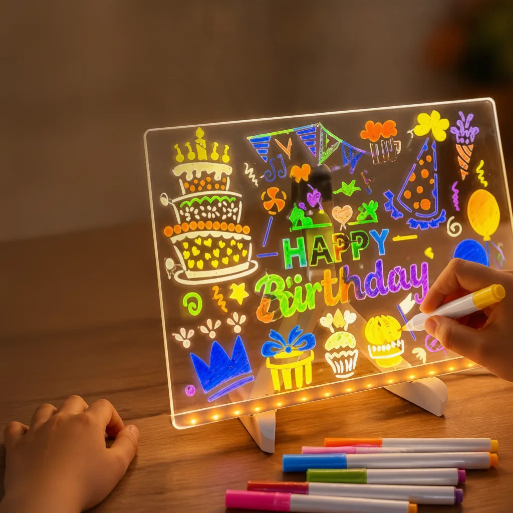LED Leuchtzeichenbrett mit 7 Stiften – Acryl, USB -    Zorenza