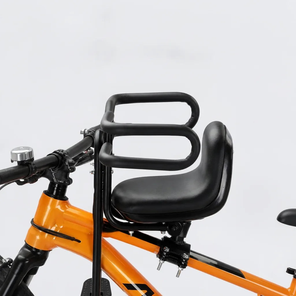 Fahrrad-Kindersitz vorne mit Klappfußrasten und Haltestange -    Zorenza