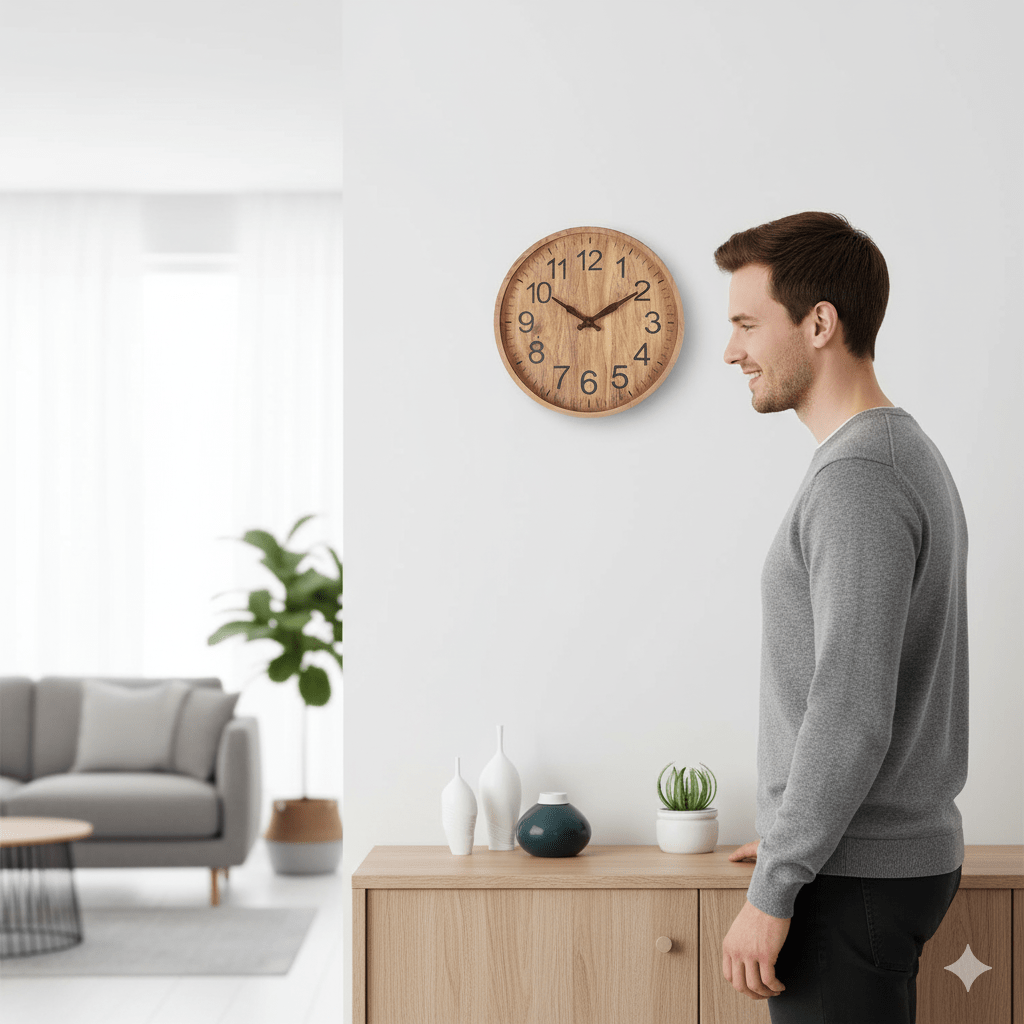Wanduhr Holz 30 cm – Lautloses Uhrwerk Zorenza