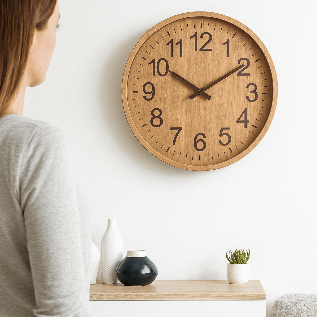 Wanduhr Holz 30 cm – Lautloses Uhrwerk Zorenza