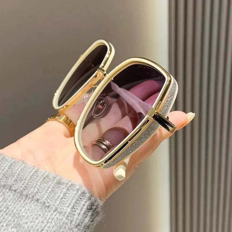 Übergroße Sonnenbrille mit Metallrahmen – polarisiert oder normal -    Zorenza
