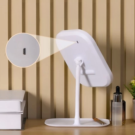 LED Schminkspiegel mit 3 Lichtfarben – kabellos, dimmbar, mit Touch-Bedienung -    Zorenza