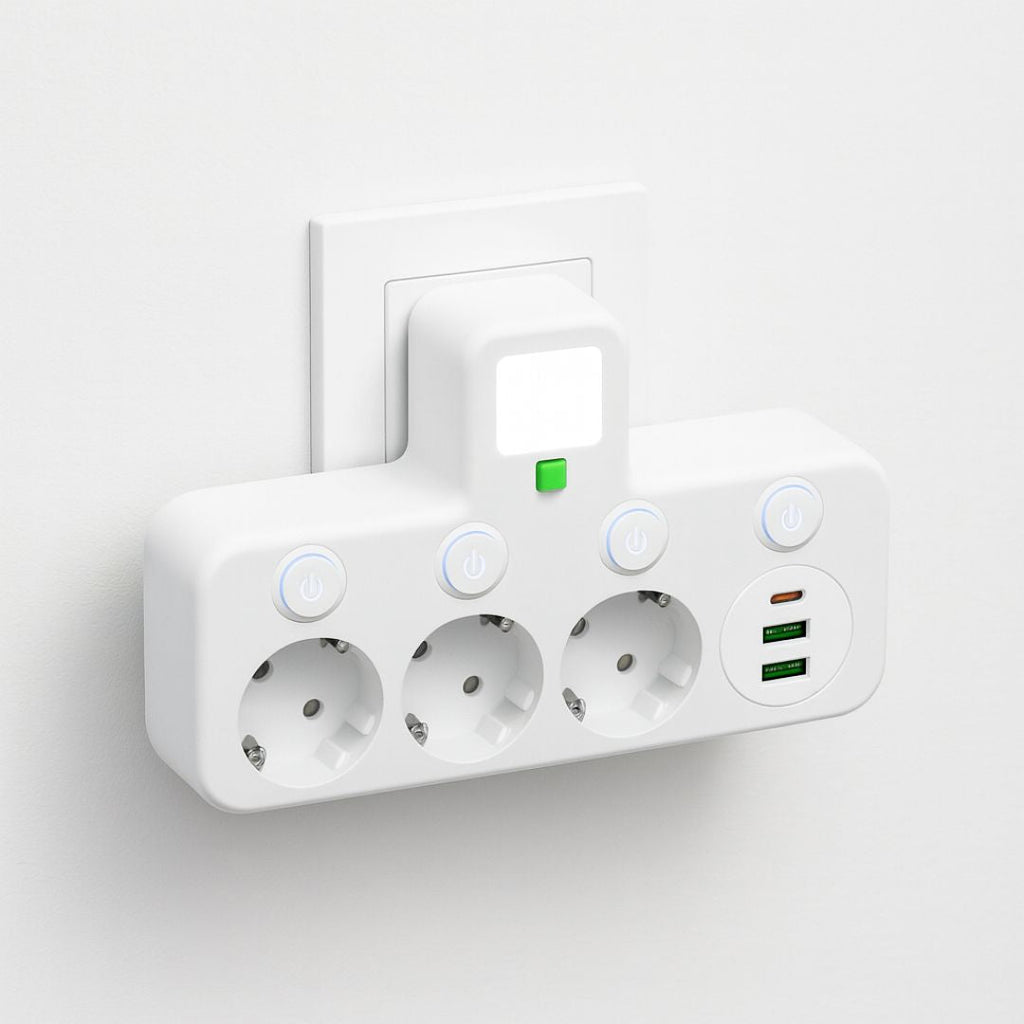Steckdosenleiste mit USB-Anschlüssen und Schalter -    Zorenza