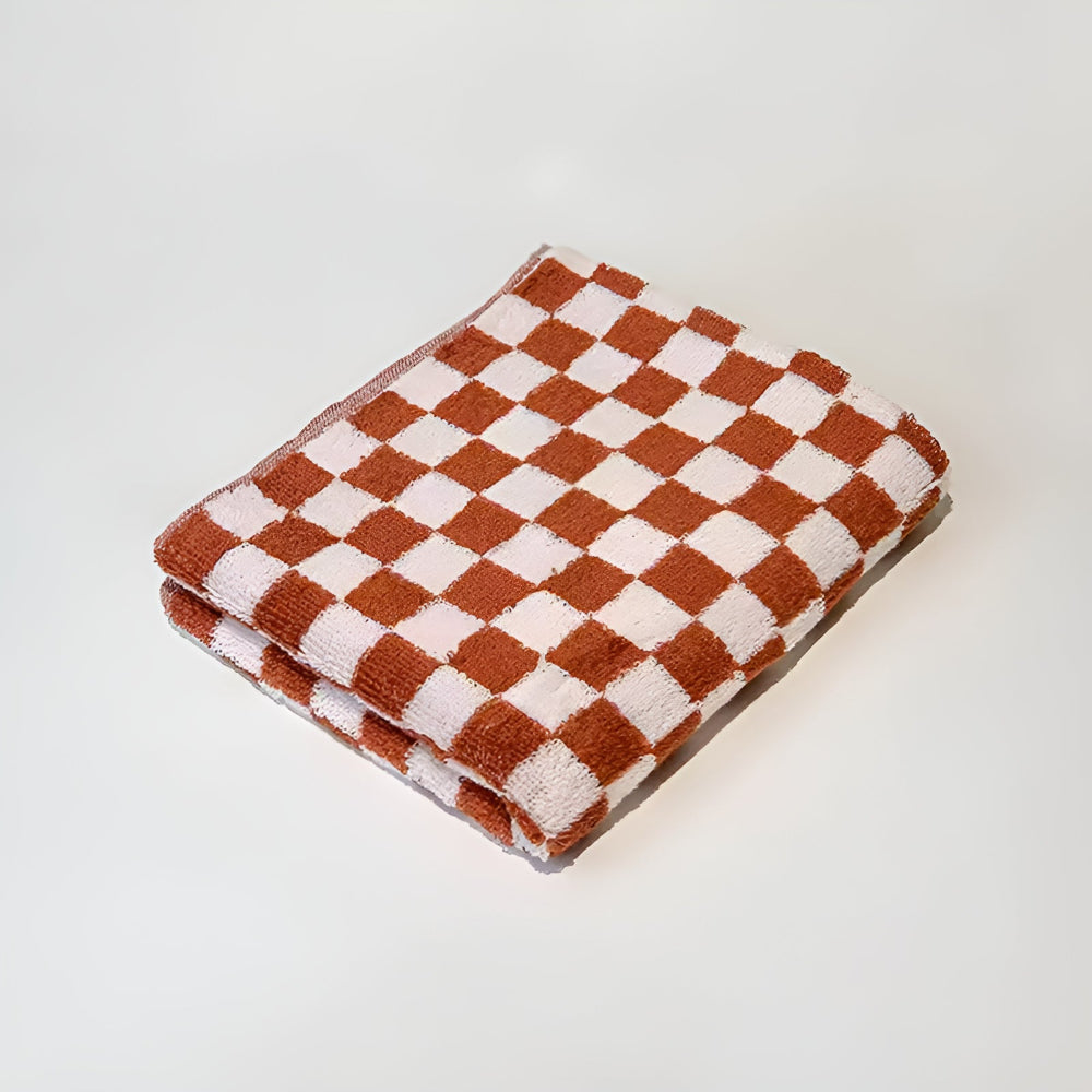 Handtuch Baumwolle mit Schachbrettmuster – Retro-Design -    Zorenza
