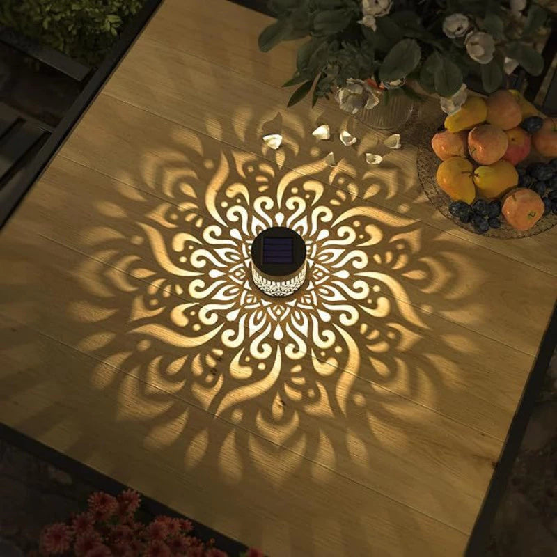 Solar-Wandleuchten Set mit Pfingstrosen-Schattenspiel — Terrasse & Balkon -    Zorenza