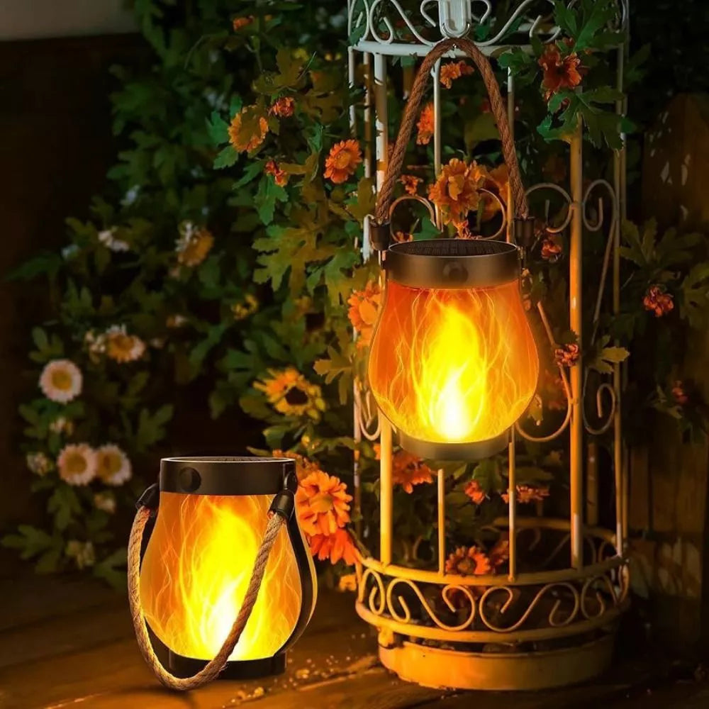 Solar-Gartenlaterne mit Flammeneffekt – 12 Stunden Licht pro Ladung -    Zorenza
