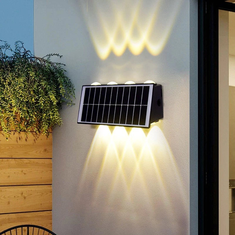 Solar Außenwandleuchte LED Warmweiß – Wetterfest für Hauswand, Garten & Terrasse | 3 Lichtfarben -    Zorenza