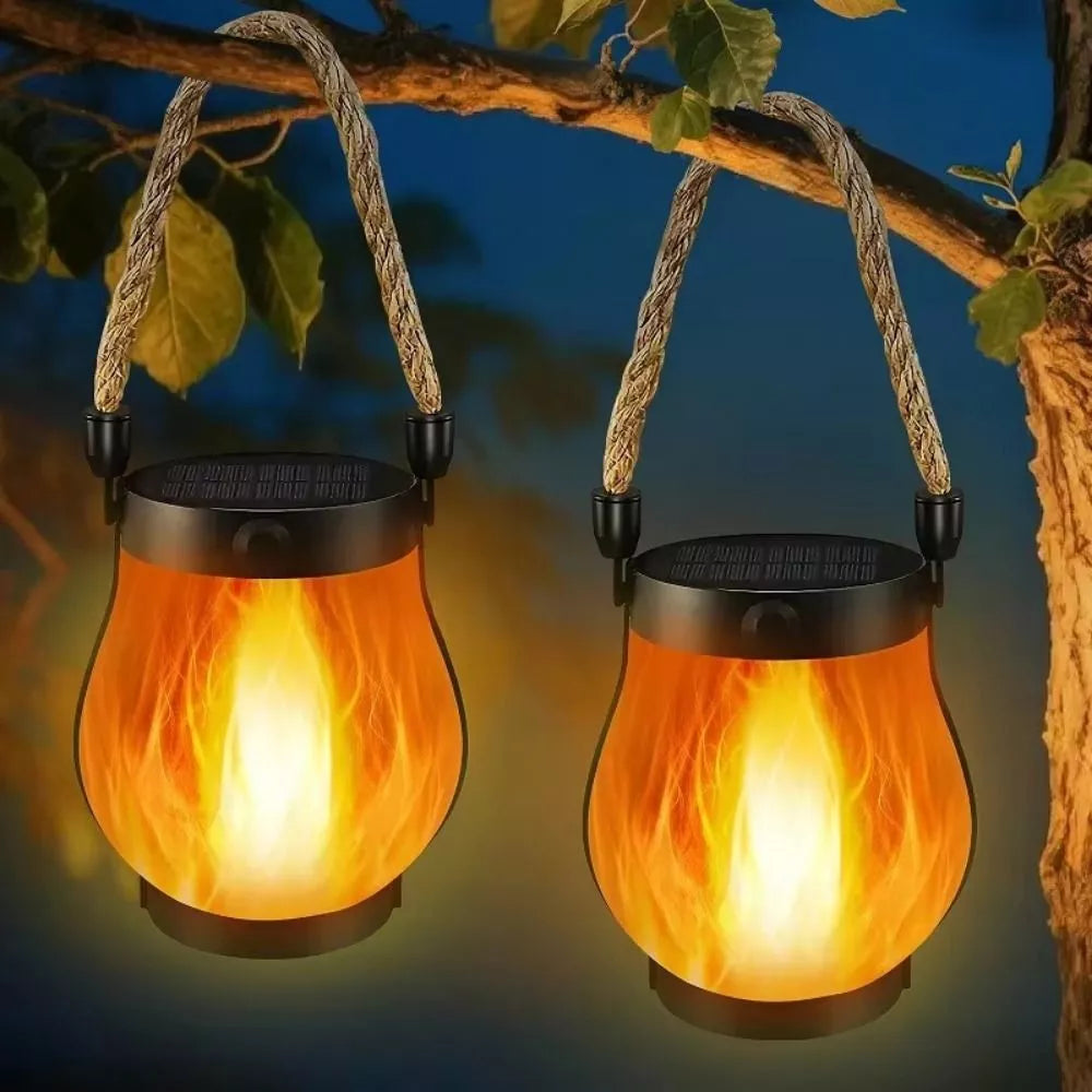 Solar-Gartenlaterne mit Flammeneffekt – 12 Stunden Licht pro Ladung -    Zorenza