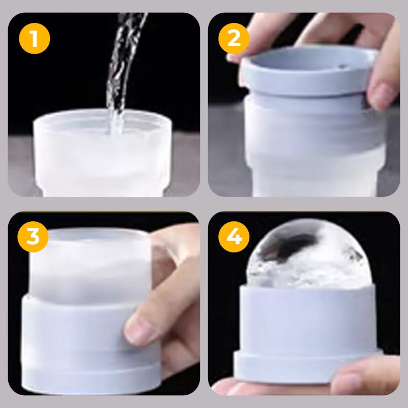 Eisball-Maker Silikon 6 cm – Runde Eiswürfel für Whisky und Cocktails -    Zorenza