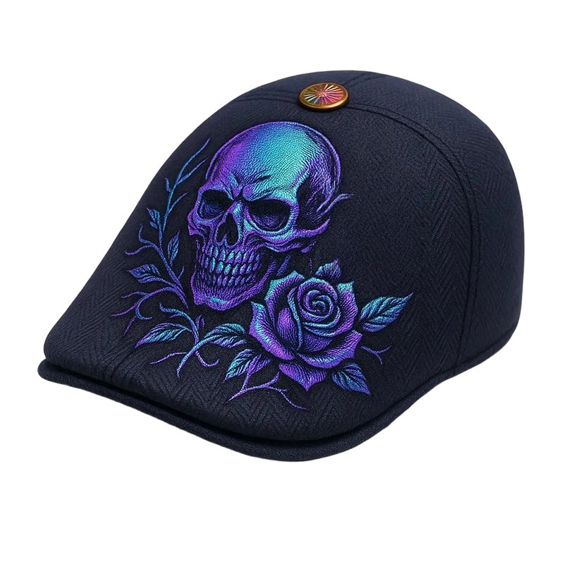 Schiebermütze Herren mit Totenkopf-Stickerei -    Zorenza