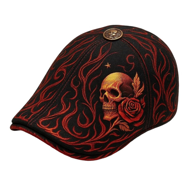 Schiebermütze Herren mit Totenkopf-Stickerei -    Zorenza