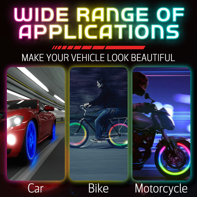 LED Ventilkappen Auto Motorrad – Wasserdicht, Automatisches Blinken -    Zorenza