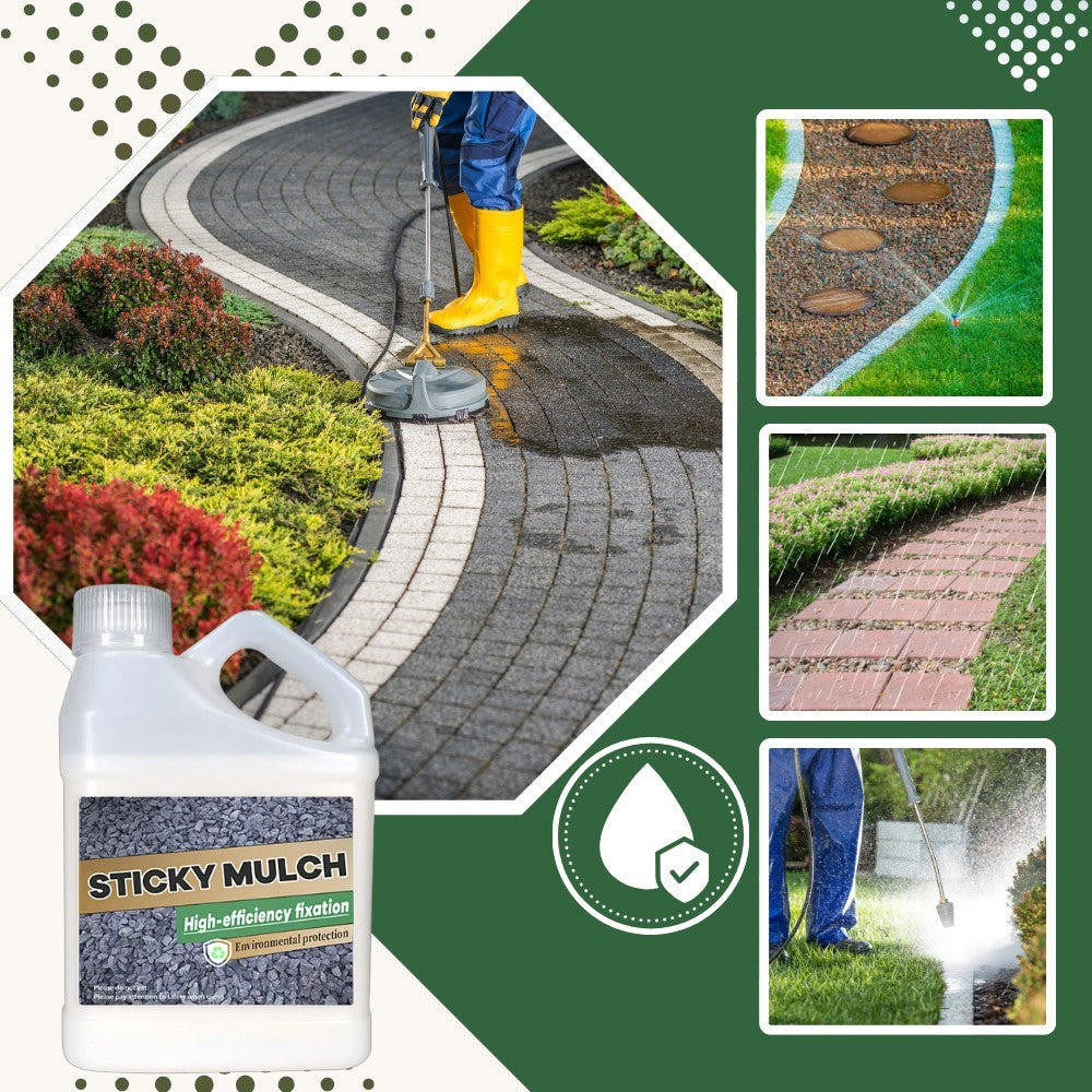 Sticky Mulch Landschaftskleber 500 g — fixiert Mulch, Kies & Sand, regenfest, deckt 8–12 m² -    Zorenza