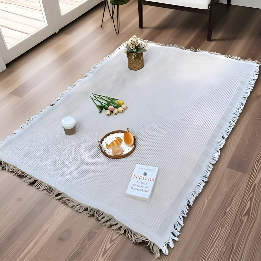 Picknickdecke mit Fransen – wasserdicht, 180 × 180 cm -    Zorenza