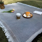 Picknickdecke mit Fransen – wasserdicht, 180 × 180 cm -    Zorenza