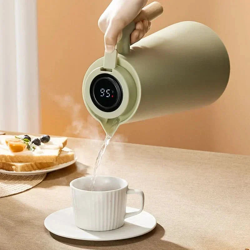 Thermoskanne 1 L mit digitalem Temperaturanzeige Zorenza