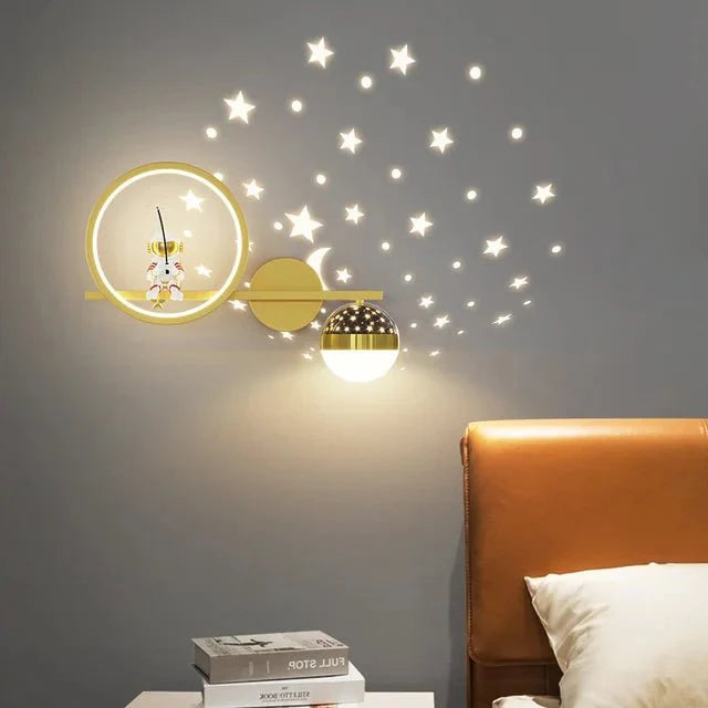 Kinder-Wandleuchte mit Mond- und Sterne-Design Zorenza