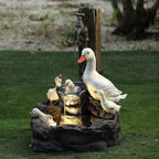 Solar-Tischbrunnen mit Tierfigur & LED-Beleuchtung – kompakt für Garten & Balkon -    Zorenza