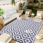 Outdoor-Teppich wendbar mit geometrischem Muster, rutschfest -    Zorenza