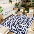 Outdoor-Teppich wendbar mit geometrischem Muster, rutschfest -    Zorenza
