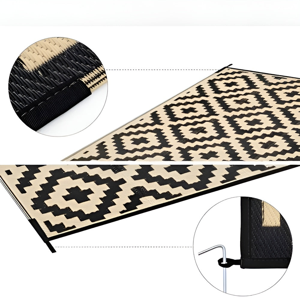 Outdoor-Teppich wendbar mit geometrischem Muster, rutschfest -    Zorenza